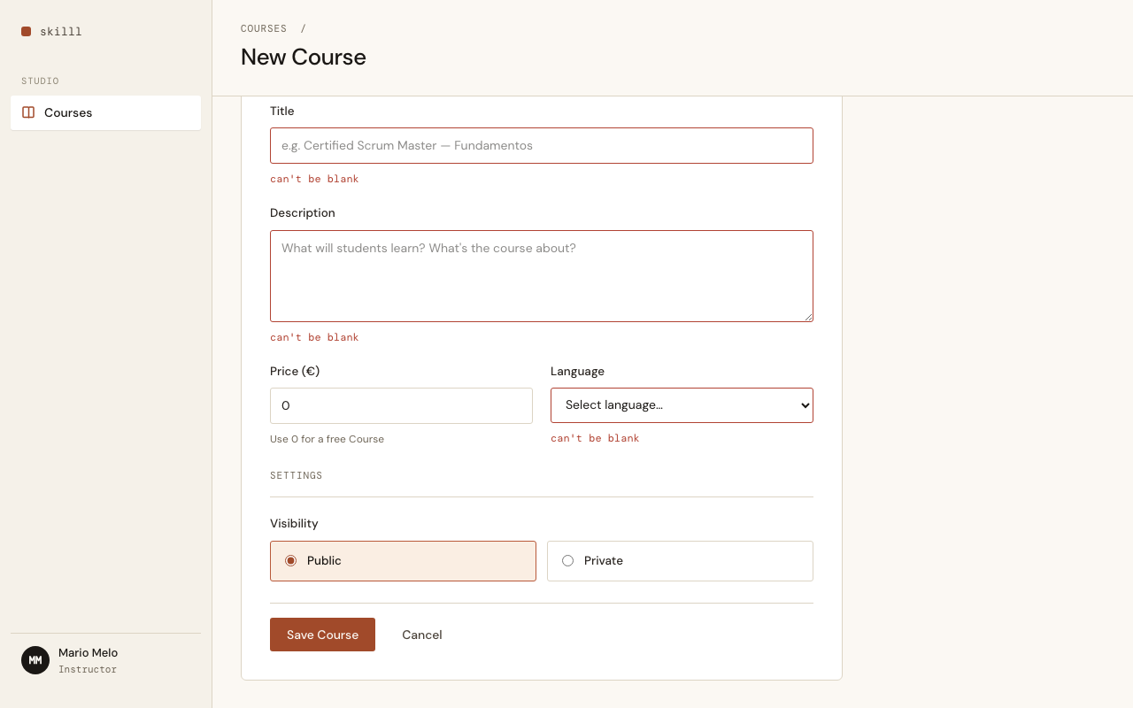 Validation errors