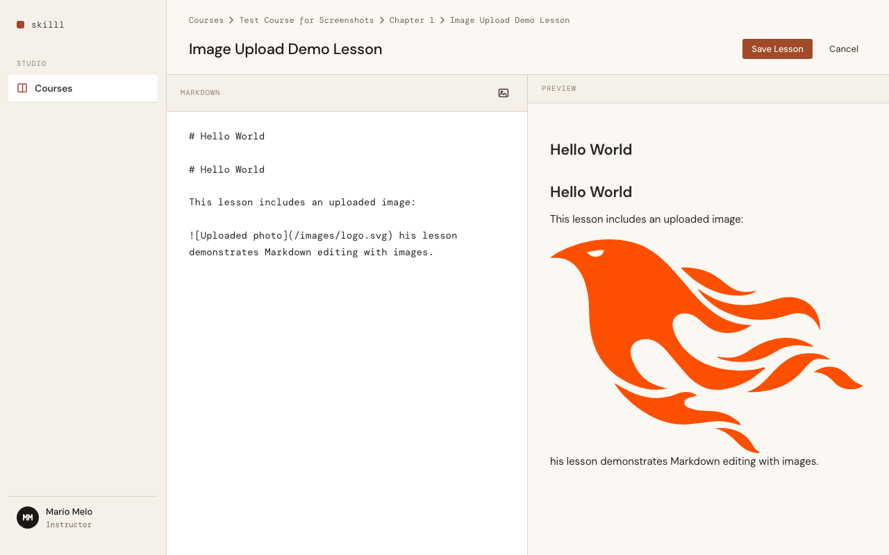 Uploaded image in preview