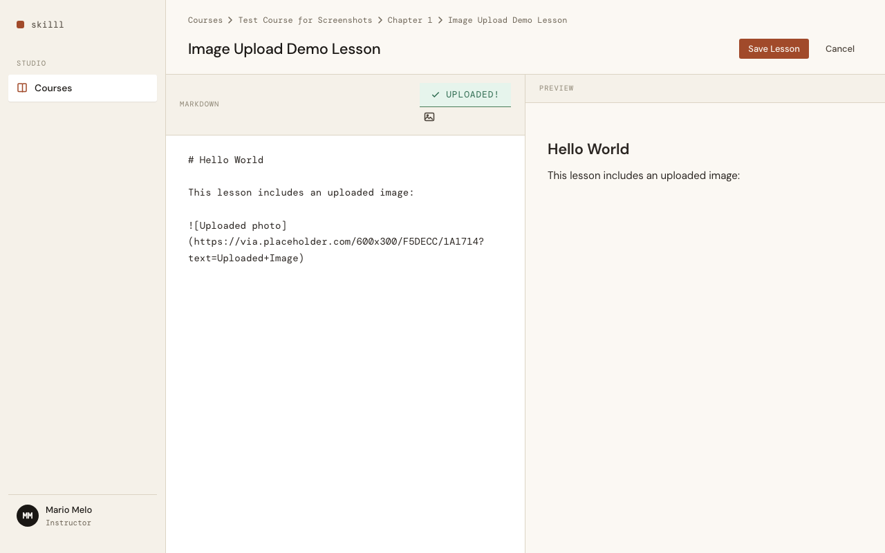 Upload complete status bar