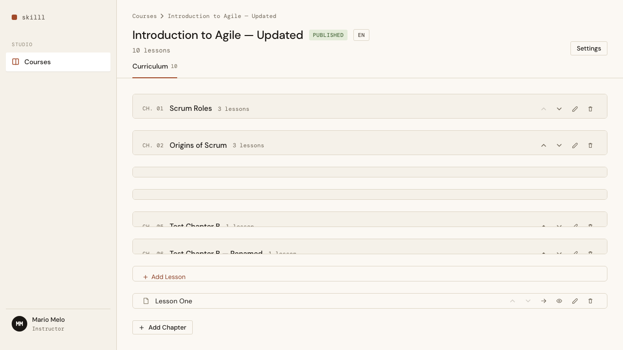 Curriculum page published