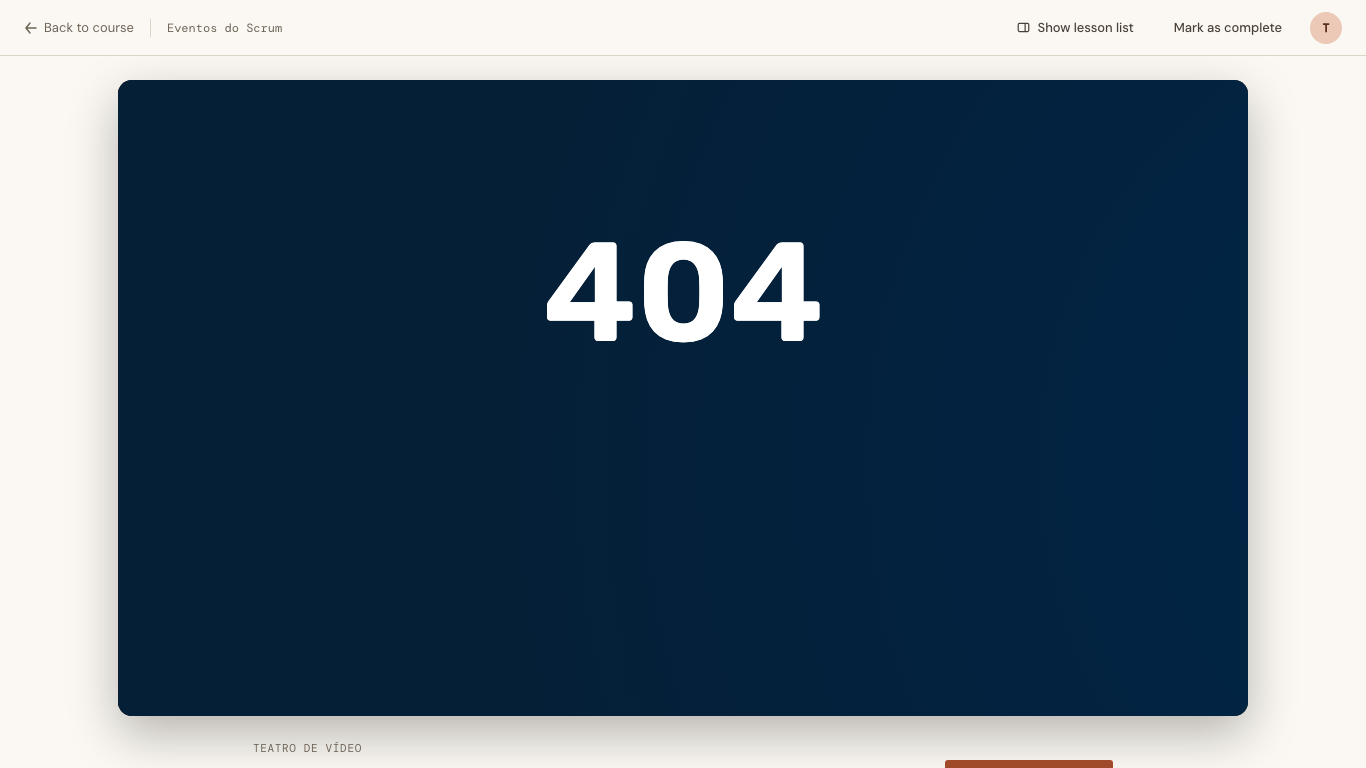 A Video Lesson at 1366x768: the video frame spans nearly the whole viewport under the lesson chrome, with the title strip just peeking below it